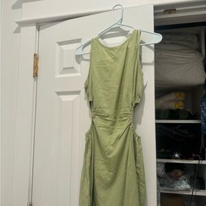 Princess Polly Green Ruched Halter Dress